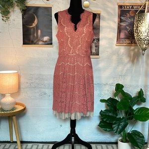 Pink lace dress size large